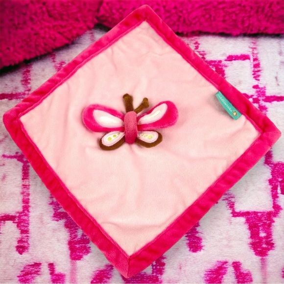 Tiddliwinks Butterfly Pink Baby Security Blanket - Picture 1 of 8